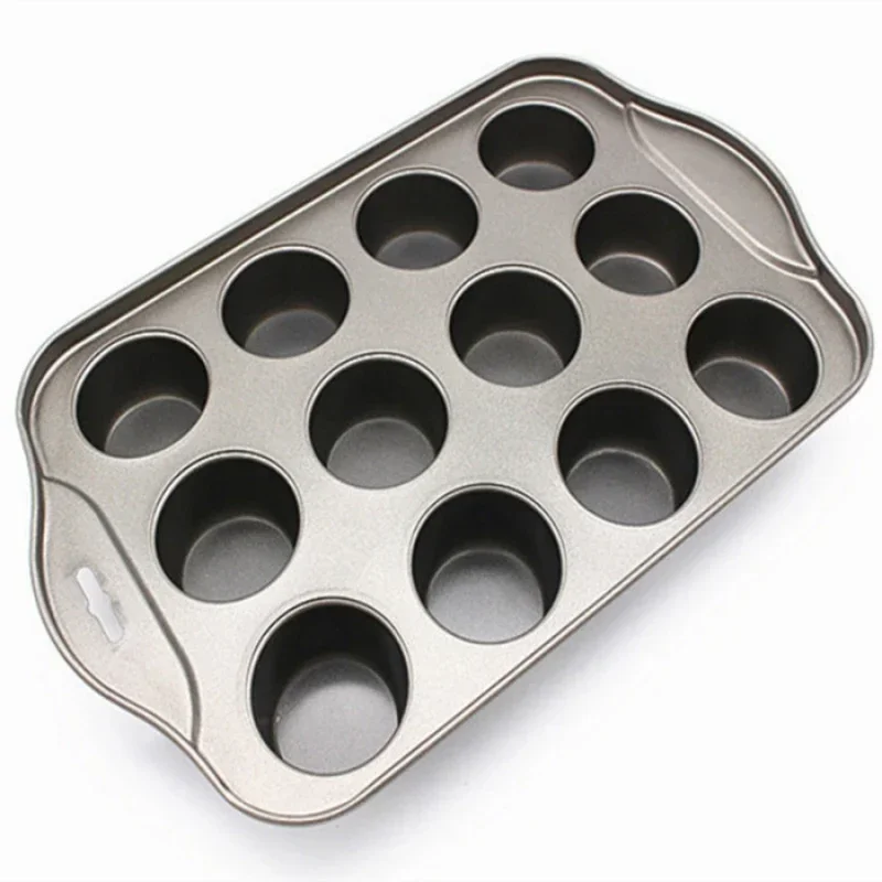 Kitchen 12 Grid Mini Baking Cake Tray Cheesecake Cup Non-Stick Cupcake Cake Baking Pan Kitchen Tools