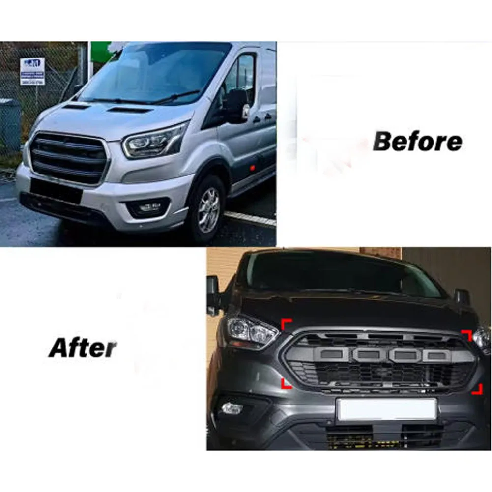 For Transit Custom Raptor Grills For Transit Raptor Look Front Racing Radiator Grille Main Bumper Grilles 2014-2021