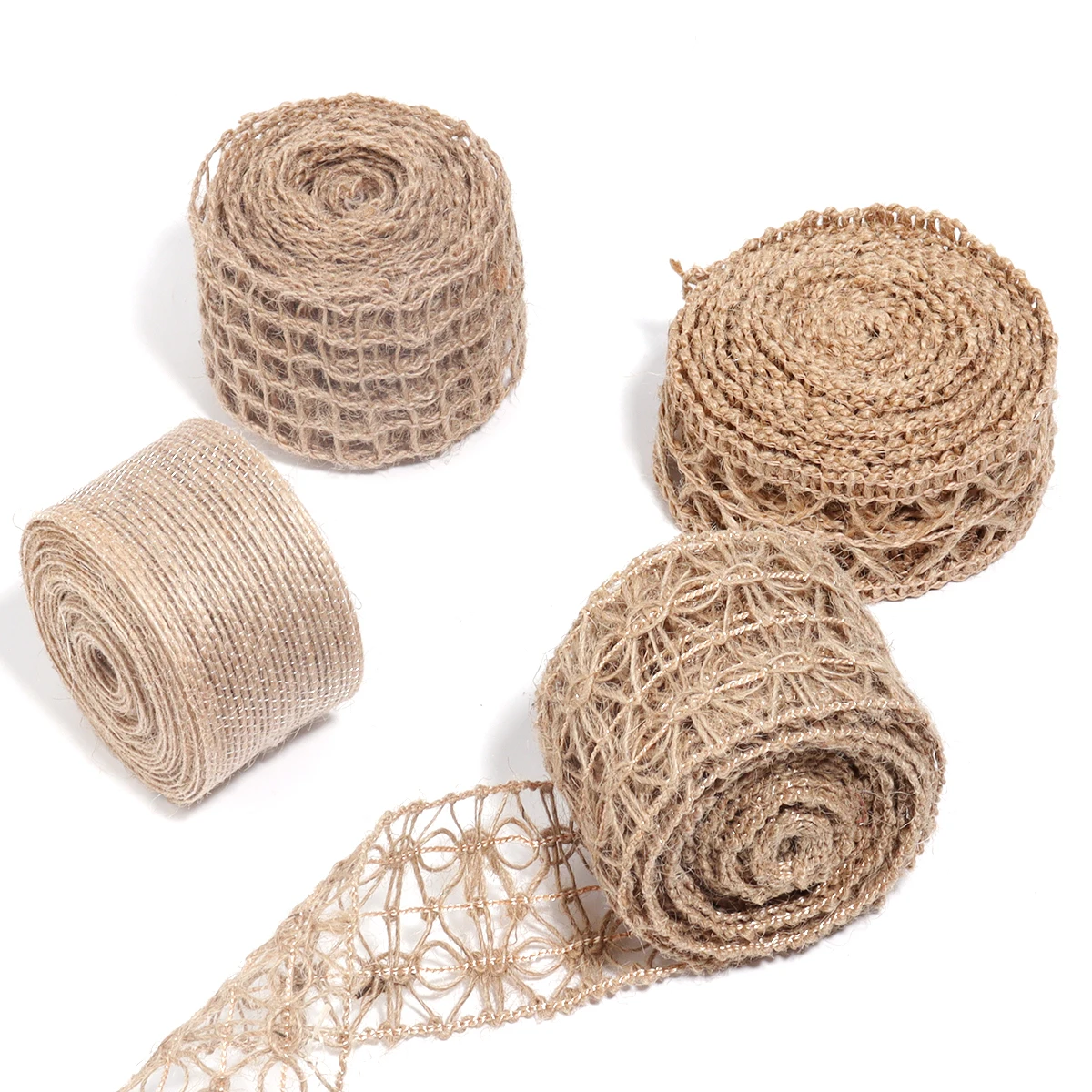 1-10meters Linen Burlap Fabric Ribbon Macrame Craft Linen Webbing for Wedding Decoration Gifts Box Bouquet Bow Packaging Stuff