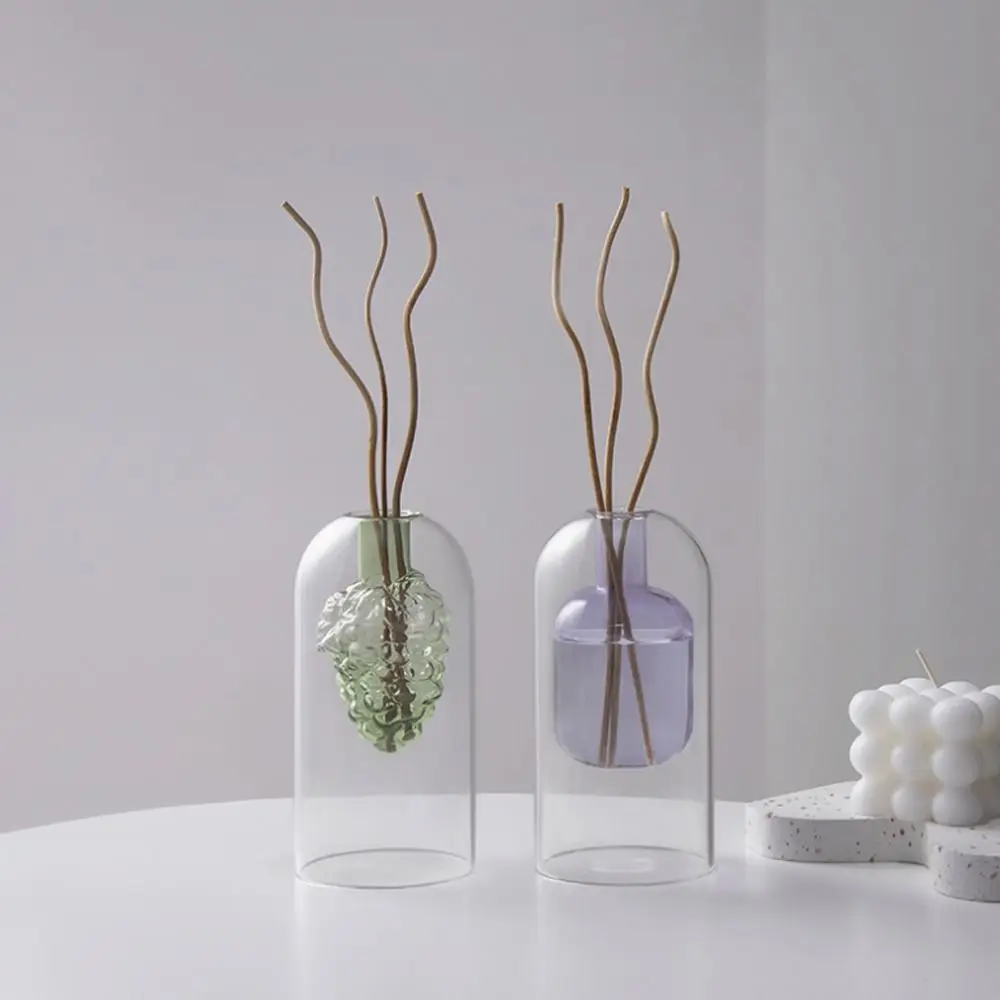 Glass Aromatherapy Bottle Double Layered Exquisite Fragrance Diffuser Bottle Creative Hydroponic Pot Vase Plant