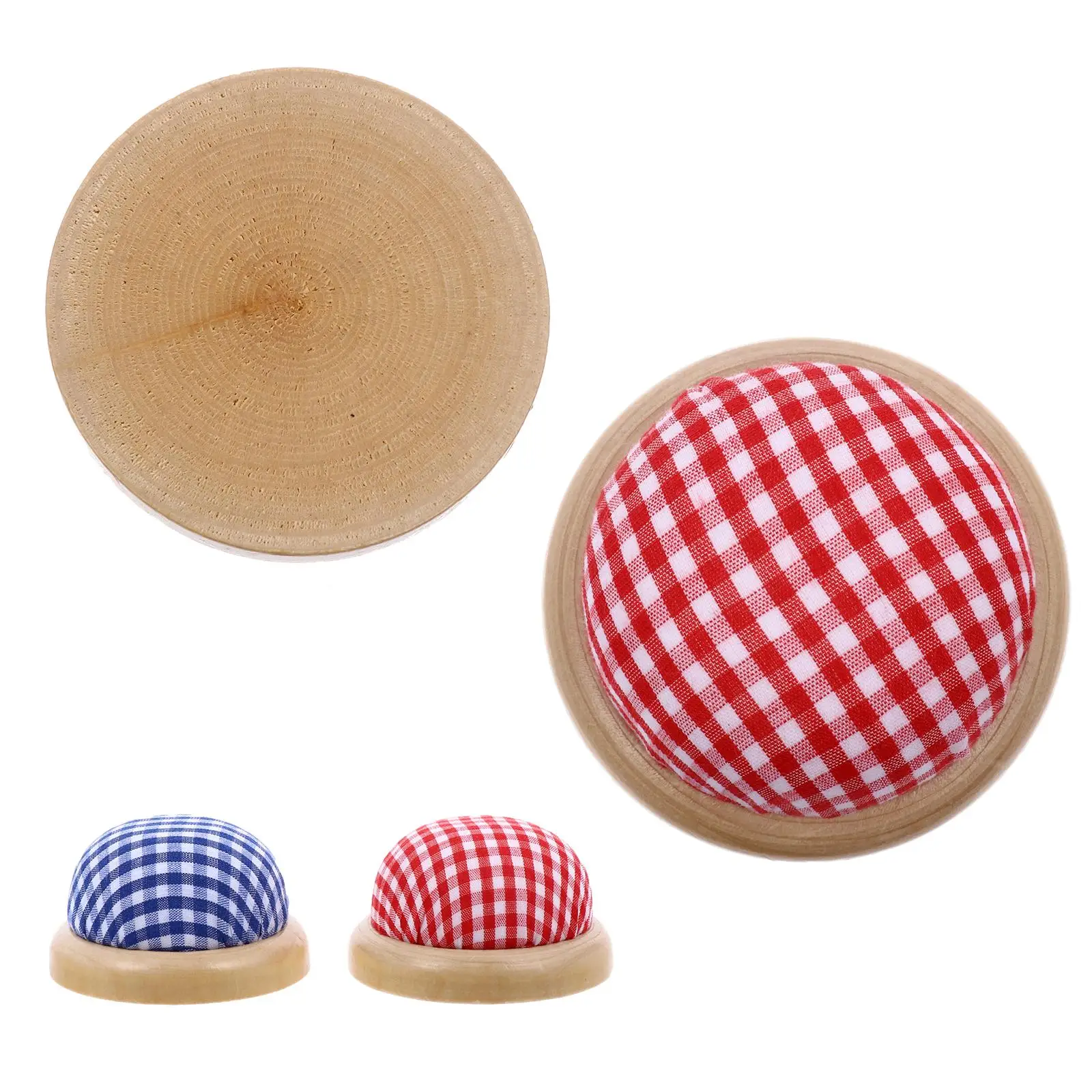 

2 Pcs Needle Insert Bag Pincushions Wooden Bottom Holder Cross Stitch Storage Pin Pouch Sewing Tools Organizer Portable