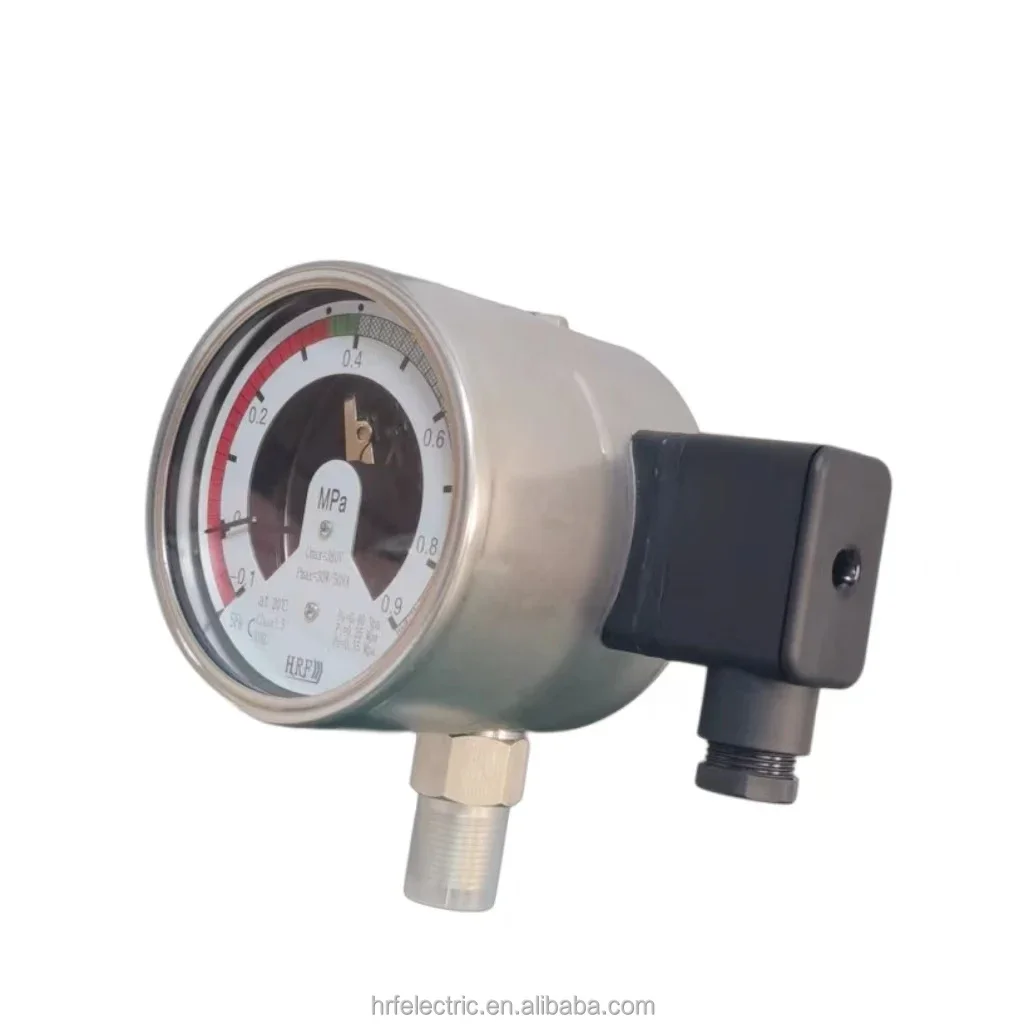 SF6 Density Relay with Temperature Compensation and Alarm Contacts Stainless Steel IP65 Protection for High Voltage Switchgear
