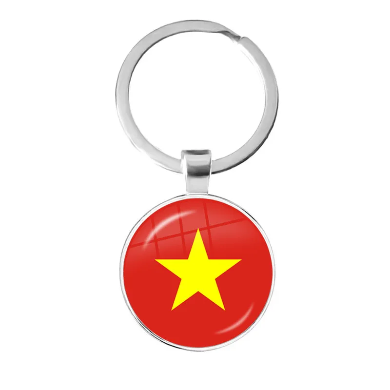 Chile Hungary Uruguay Mexico Romania Croatia Vatican Panama Vietnam 25mm Glass Cabochon National Flag Keychain Keyholder Gift
