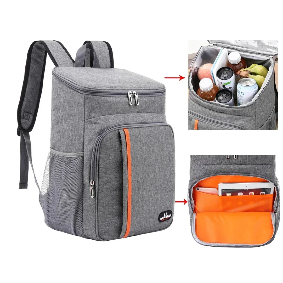 Mochila térmica para exteriores de 20L, bolsas térmicas, bolsa de almuerzo aislada, a prueba de fugas, para acampar, cerveza, bebida, Picnic, mochila, bolsa de mantenimiento fresco de alimentos