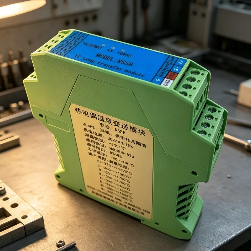 8CH Thermocouple Temp Module RS485 Modbus RTU Optical Isolated Rail RS58 Industrial High Precision