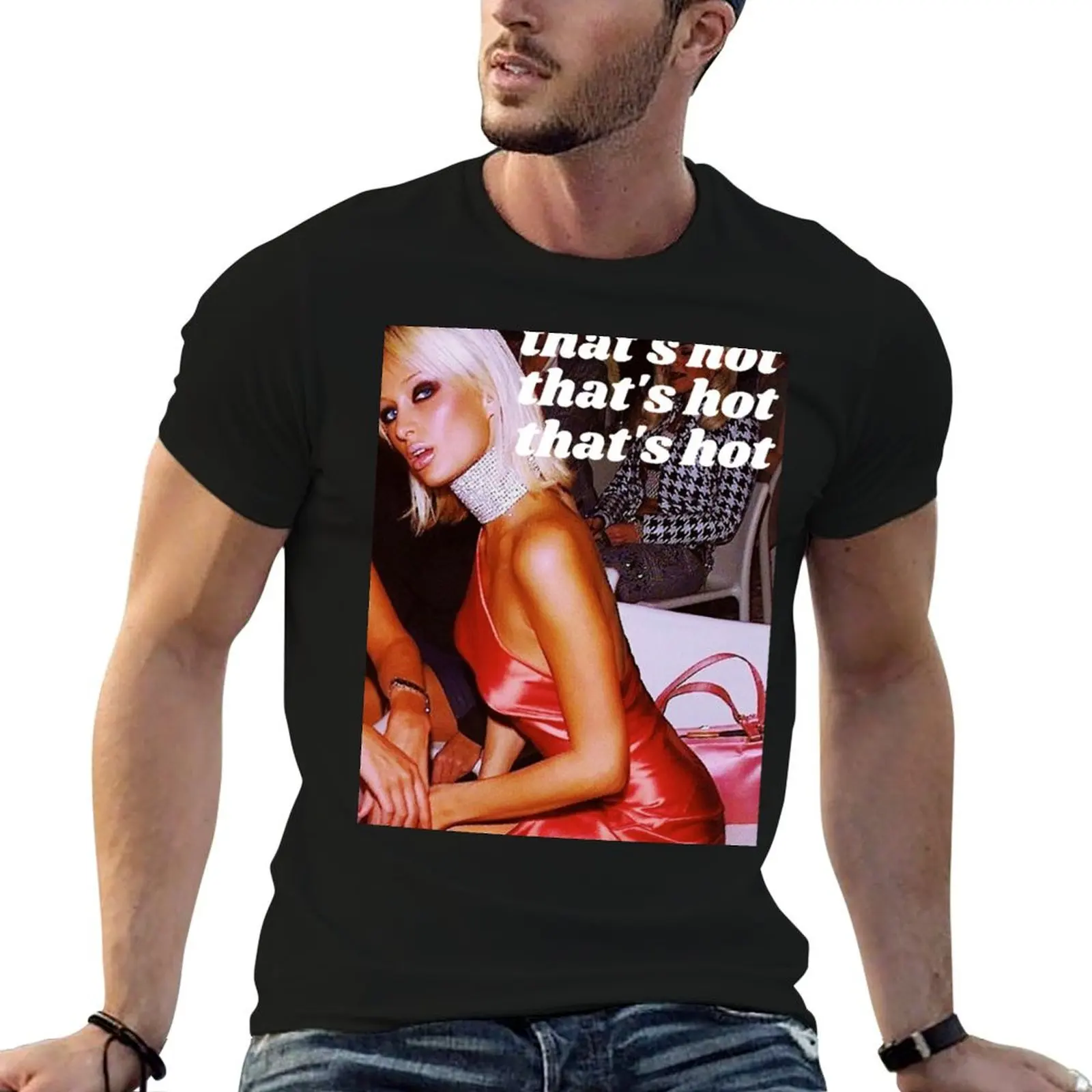Camiseta Paris-Hilton, camiseta para hombre, camiseta de lujo para hombre, camiseta de lujo para hombre