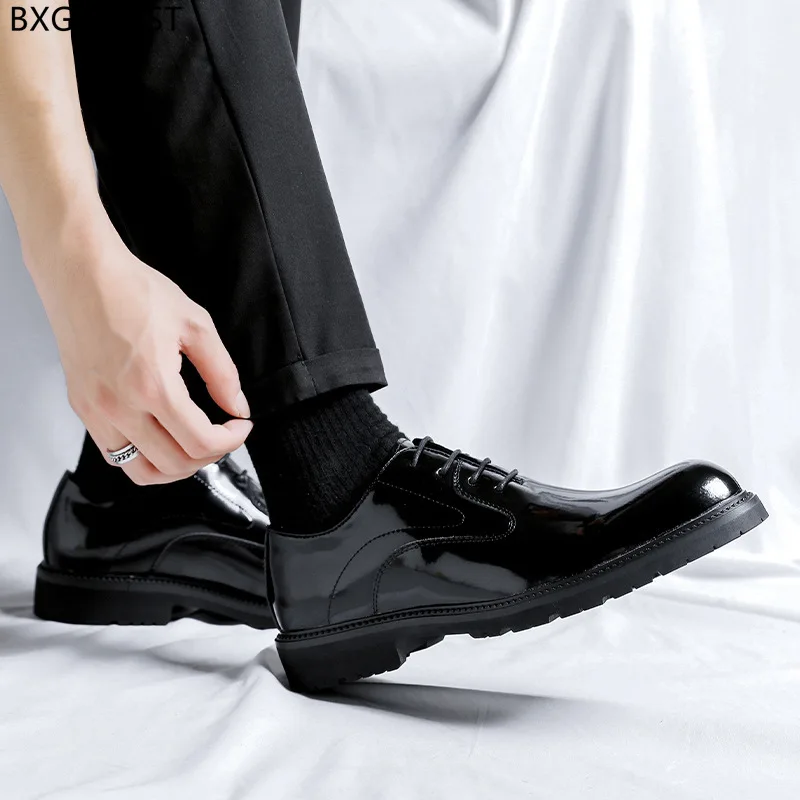 Oxford Patent Leather Shoes Men Formal Black Dress Shoes Mens Fashion Party Shoes for Men 2024 Zapatos De Vestir De Los Hombres