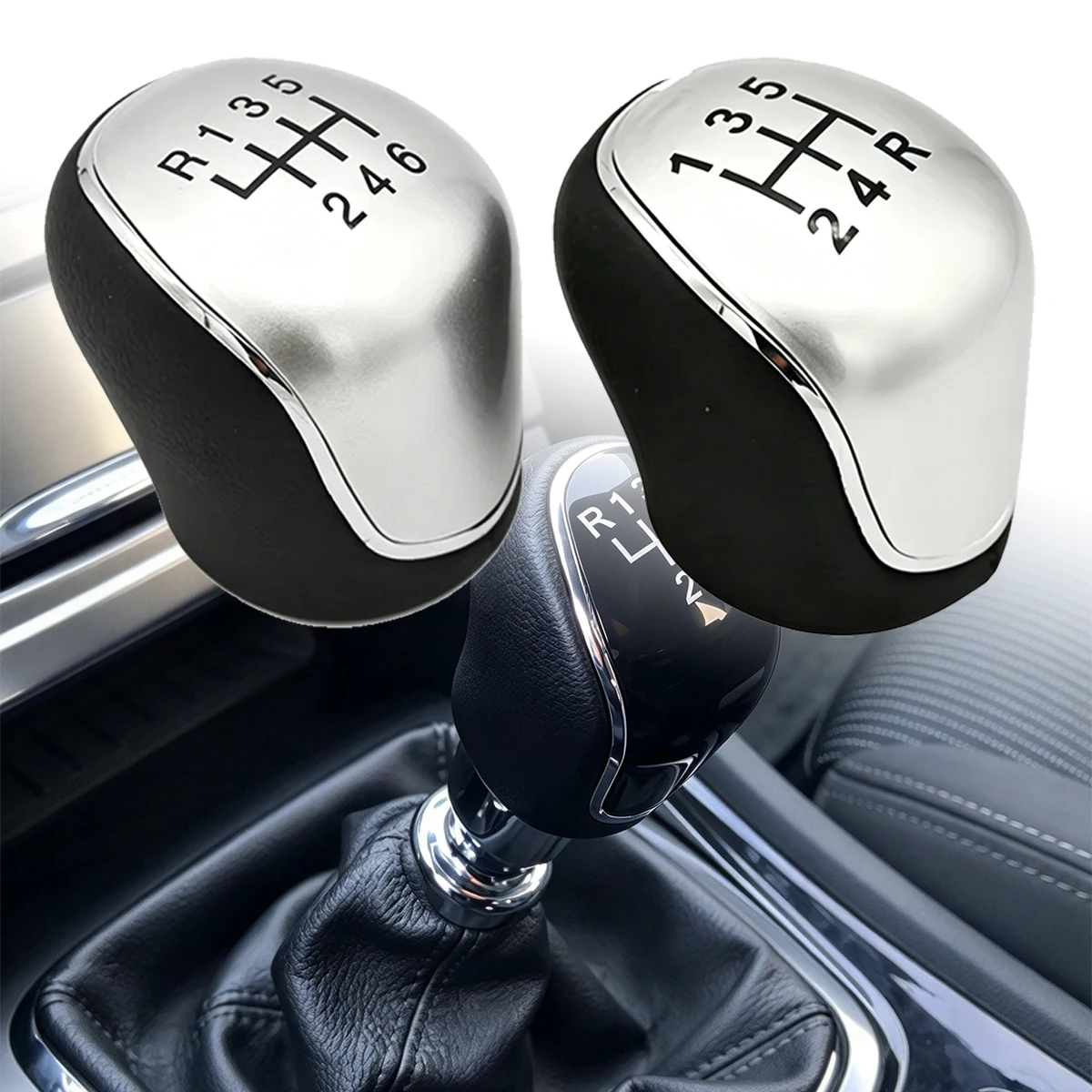 MT 5/6 Speed Gear Shift Knob Leather Shifter Lever Arm Headball For Ford Mondeo Mk4 Focus S-Max C-Max Kuga Galaxy Car Accessory - view 3
