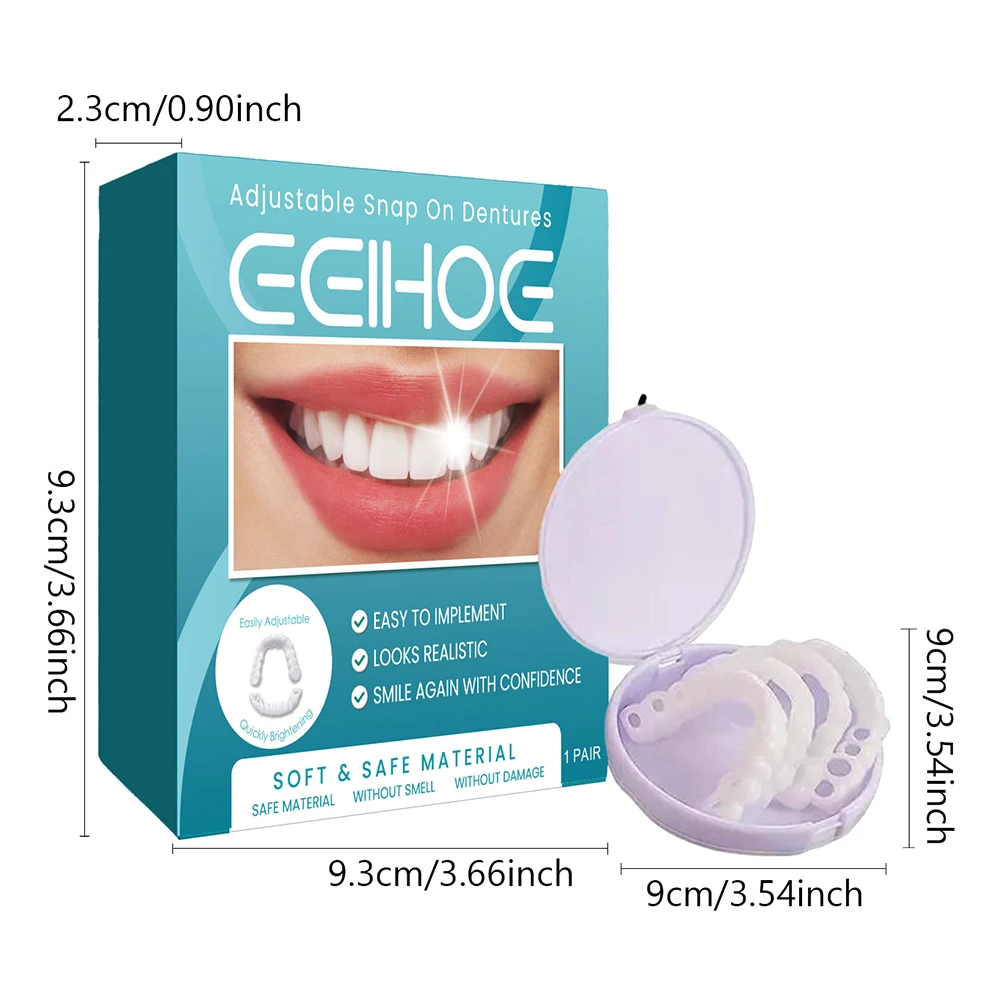 Adjustable Dentures Teeth Veneers Restoration Dentures Decorate Gaps Imitation Tooth Cover Fake Teeth for Teeth Beauty