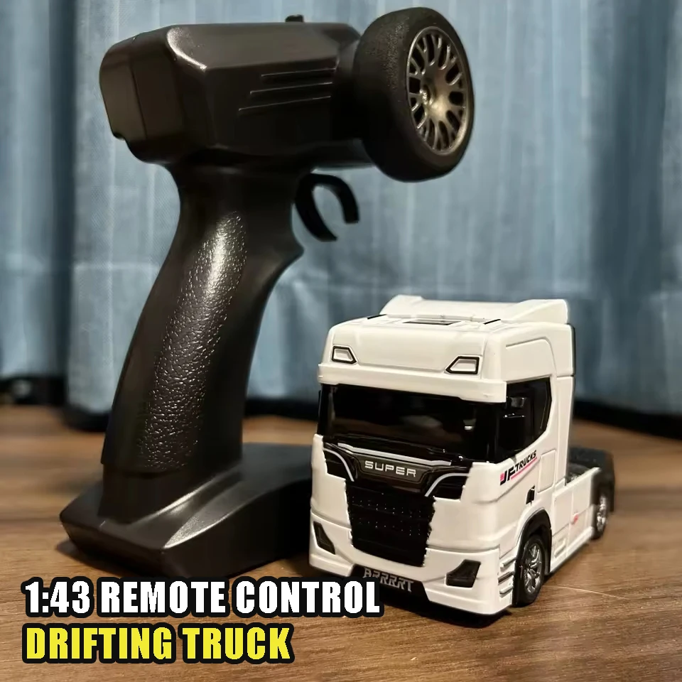 1:43 Rc Car Mini Remote Control Drifting Truck Gyroscope Full Scale Desktop Radio Controlled Construction Vehicle Children Gift