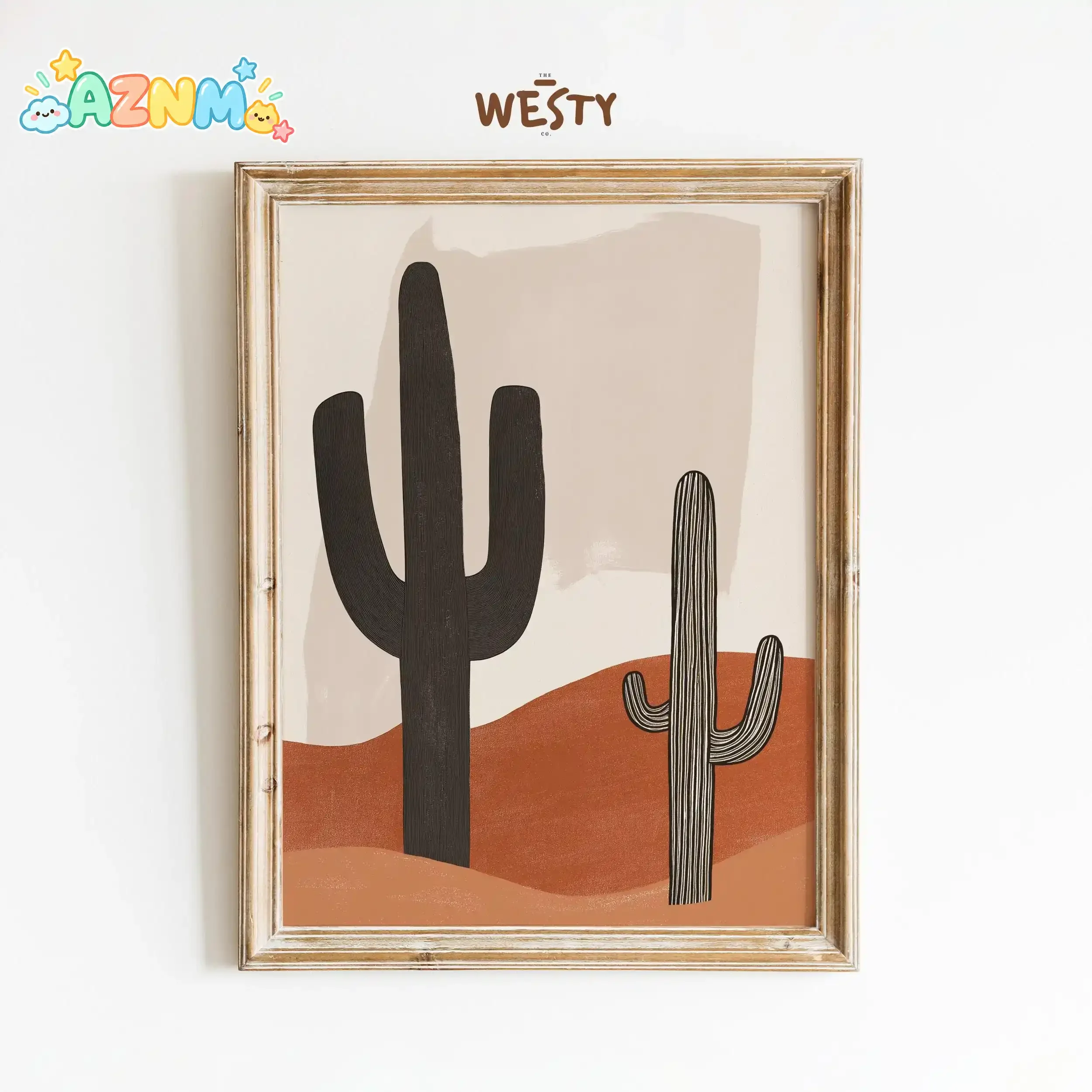 Minimalist Cactus Desert Cowboy Western Horse Wild Tender Poster Print Wall Art Pictures Canvas Painting Room Home Decor Gift