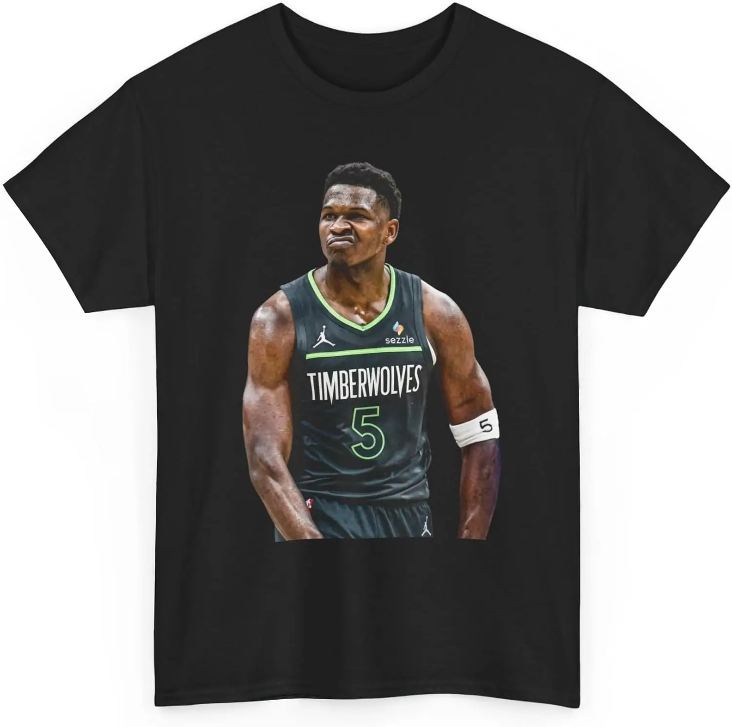 Minnesota Basketball T-Shirt, Anthony Edwards Graphic Tee, Sizes S-5XL, Black 100% Cotton Trendy Y2K Short-Sleeve Tee – Soft, Quick-Drying, & Moisture-Wicking; Ideal for Sports or Casual Wear; Great Gift for Christmas or Halloween.