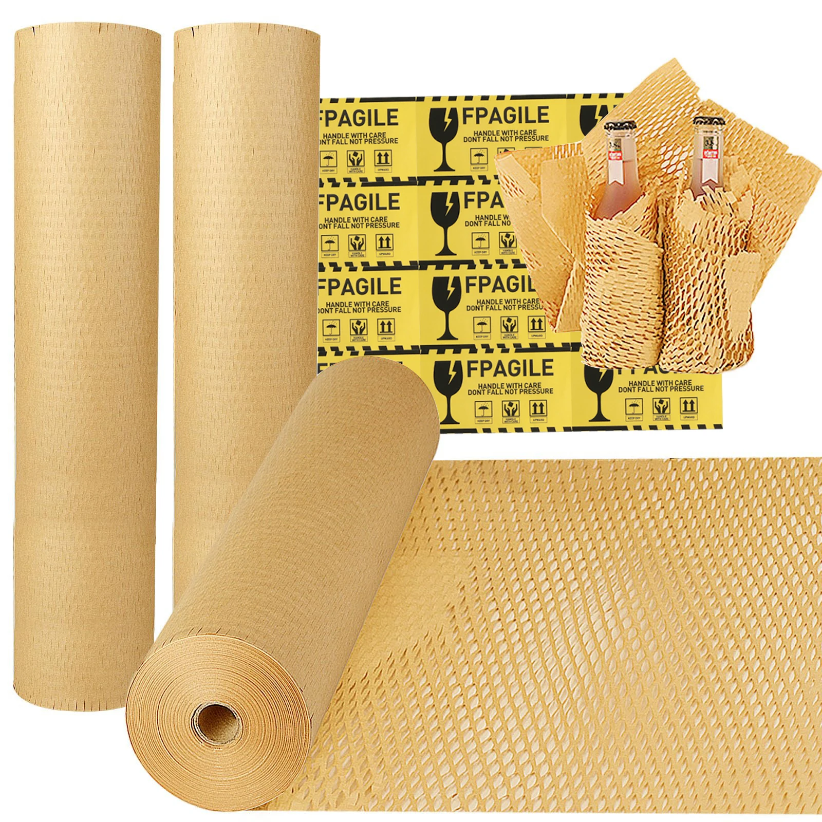 

SMVP Kraft Paper Honeycomb Cushioning Wrap Roll Diy Decorative Gift Packing Material Wedding Birthday Party Packaging Paper