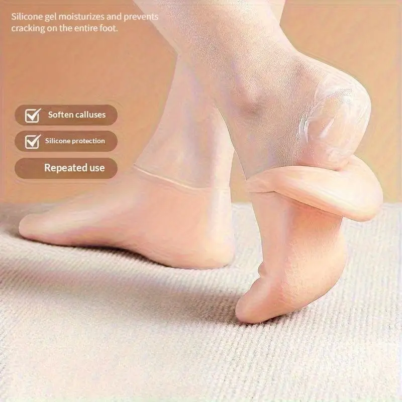 1Pair Silicone Moisturizing Foot Socks Anti Cracking Dry Dead Skin Foot Spa Tools Reusable Gel Stocking Protective Feet Cover