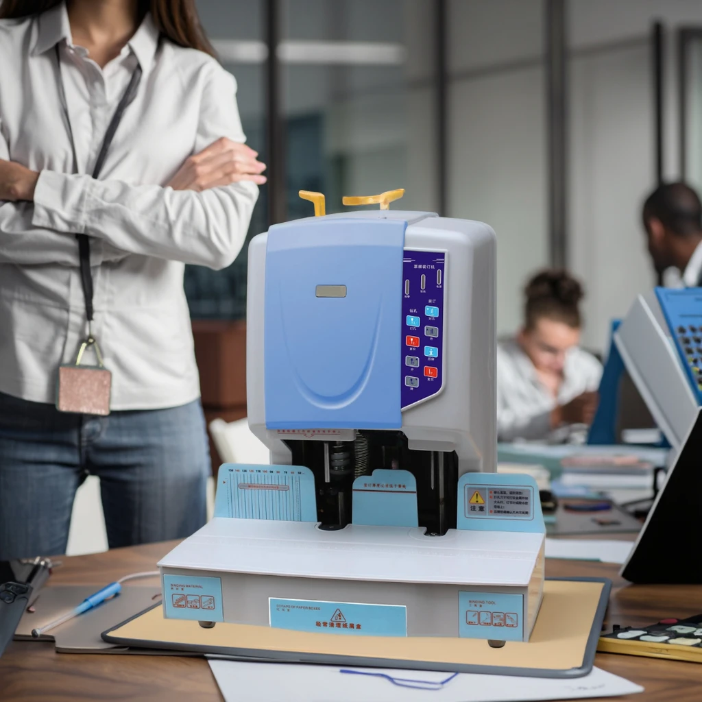 Premium Quality 50B Auto Currency Binder Machine for Financial Office Use Voucher Accounting Book Binding Currency Binders