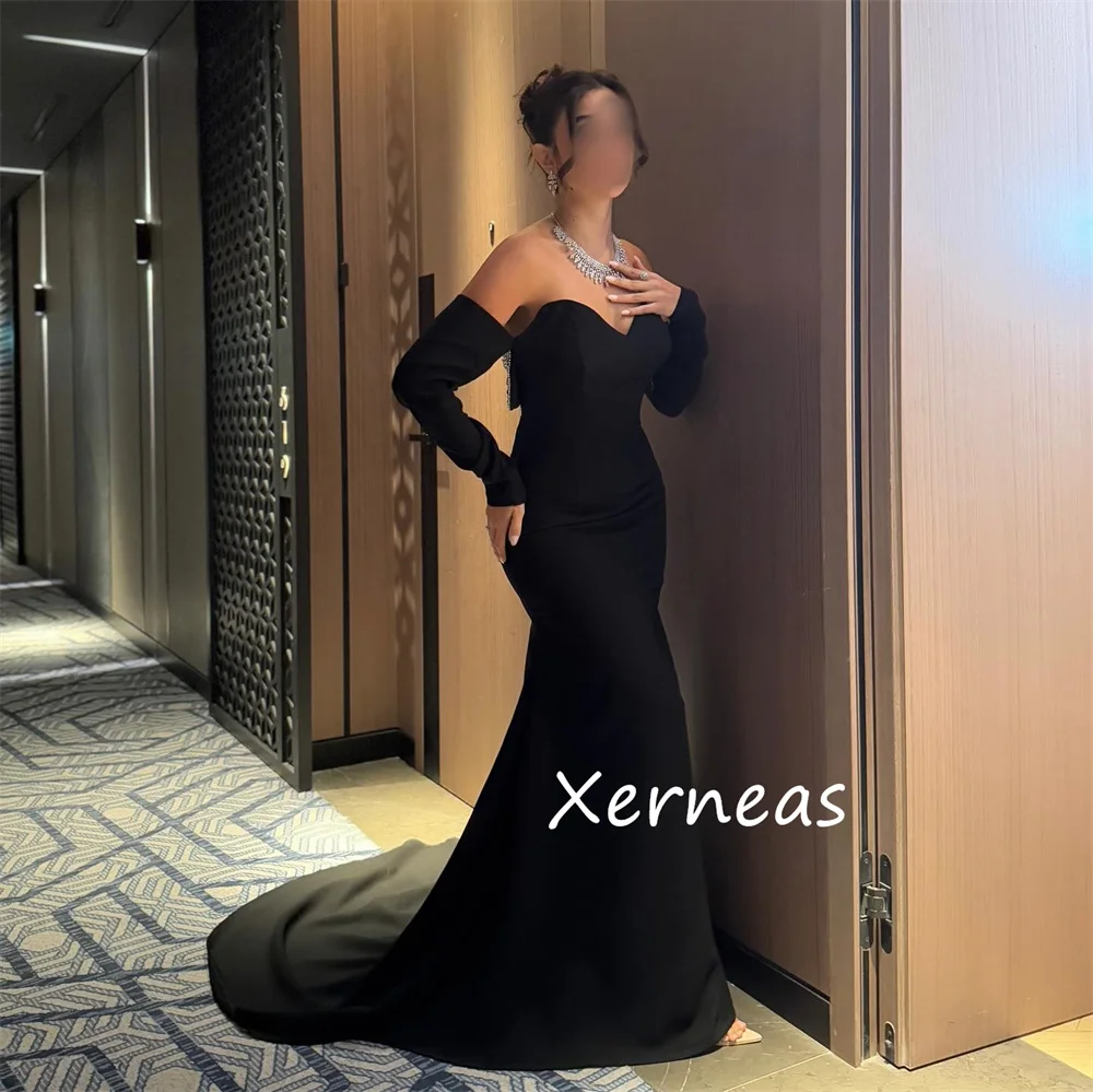 Customized Classic Jersey Pleat Sequined Column Sweetheart Long Dresses Bespoke Occasion High Quality Formal