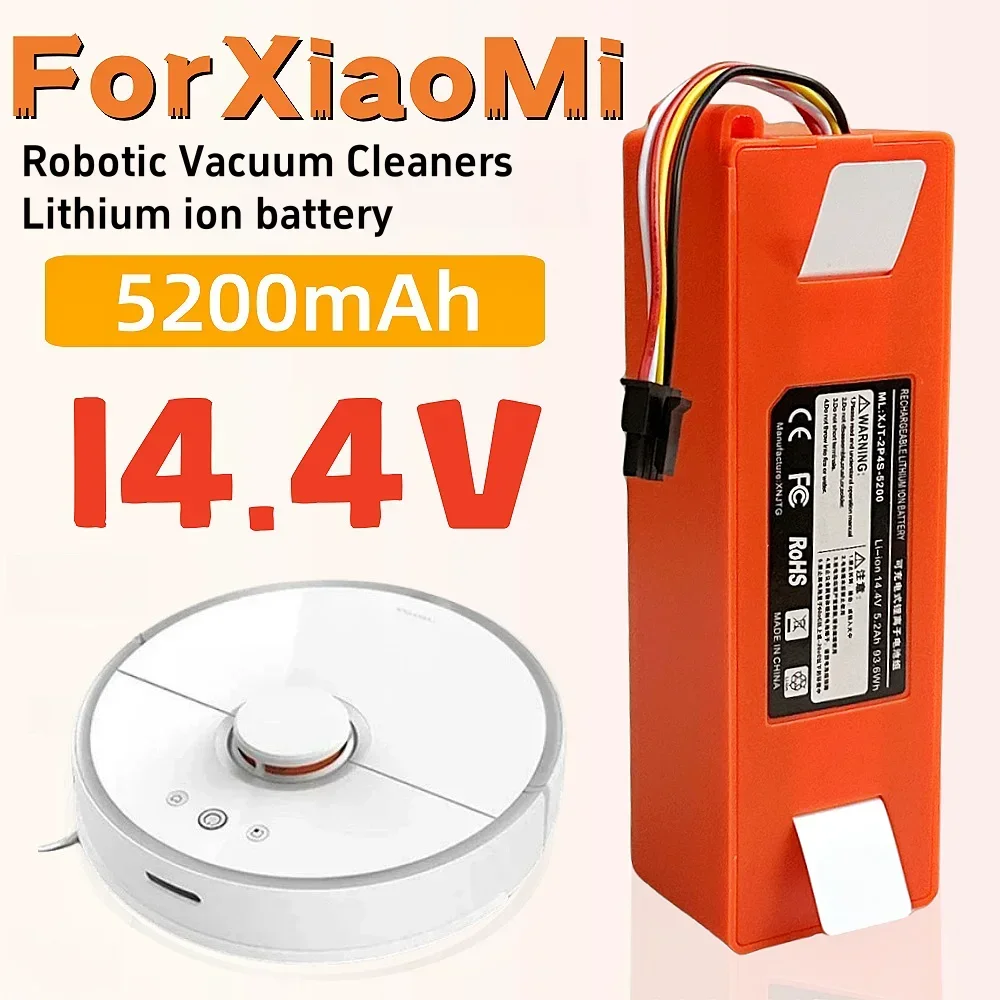 

Vacuum Cleaner Accessories 14.4V 5200mAh Li-ion Battery Suitable for XiaoMi S50 S51 S55 T60 Sweeping Mopping Robot Vacuum Cleane