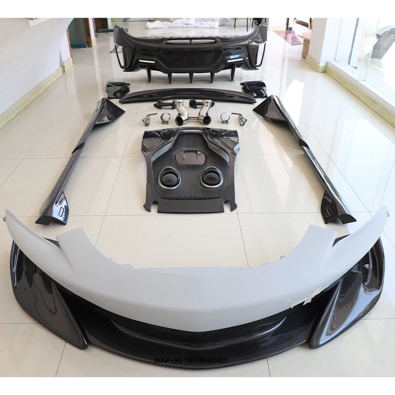 

2015-2019 Car Modification Upgrade 600LT Half Carbon Fiber BodyKit Front Rear Bumper Side Skirt Rear Spoiler for McLaren 540/570