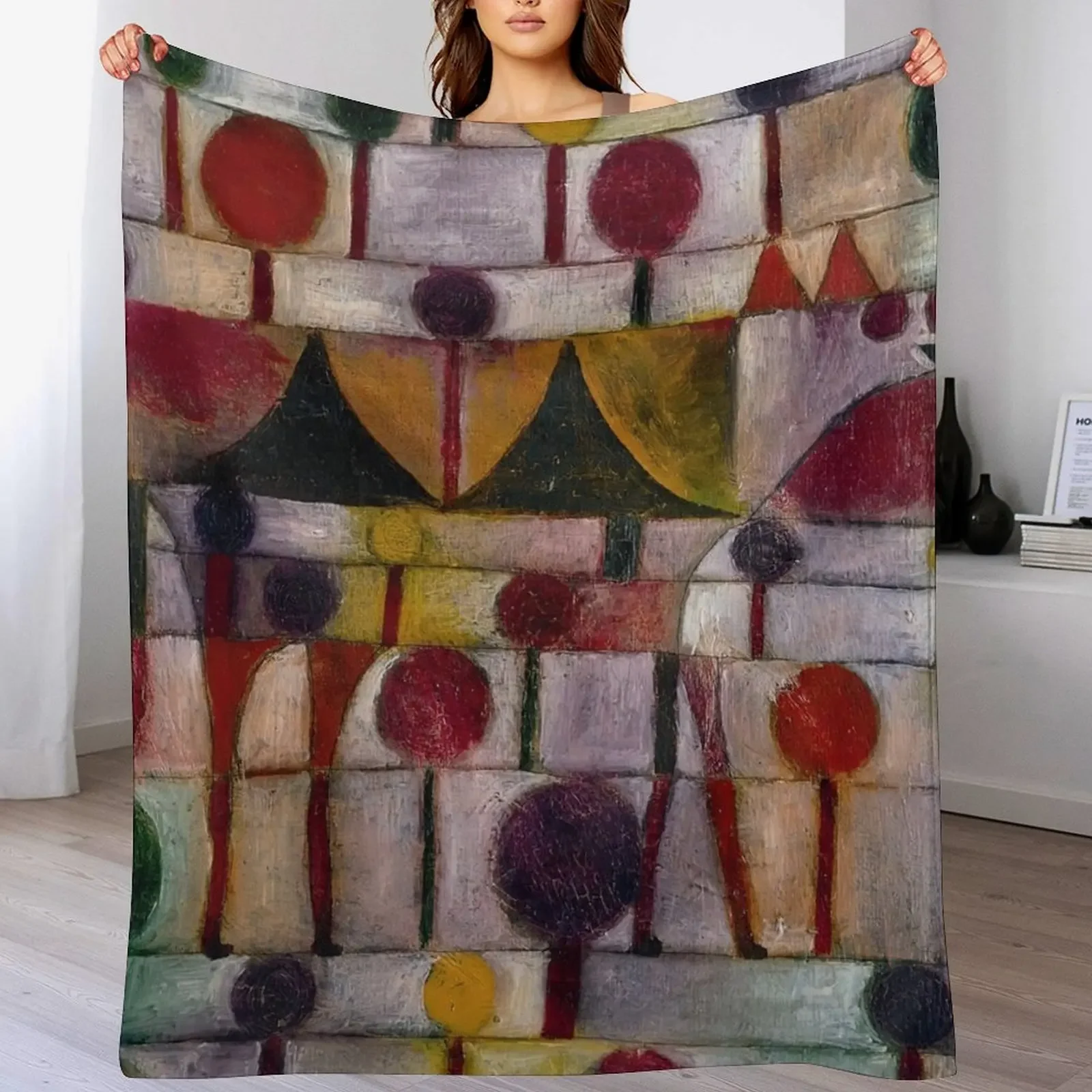 

Kamel (in rhythm. Baumlandschaft), Paul Klee Throw Blanket Wrinkle Resistant Lightweight Blanket