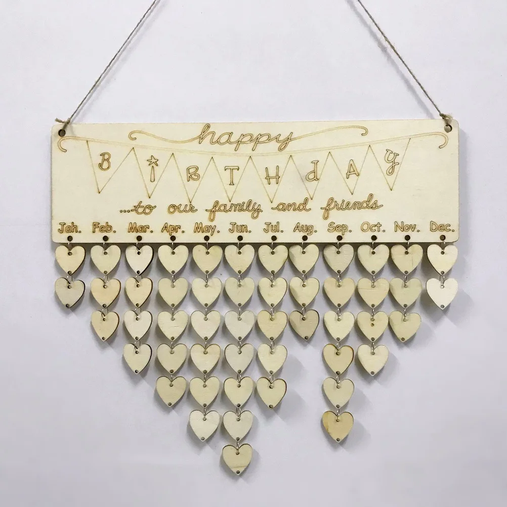 

Wooden Calendar Happy Birthday Board Plaque DIY Hanging Birthday Reminder Calendar DIY Calendar Birthday Anniversary Reminder Ha