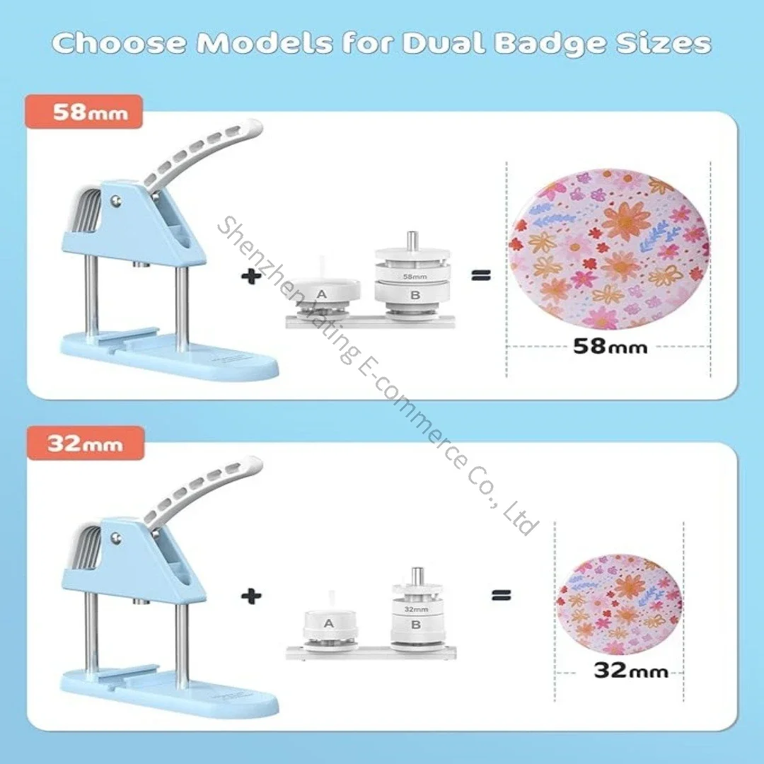 1PC 58mm Badge Machine Blue and White Horizontal Pushing Suit Making Machine Self Made Anime Badge Machine