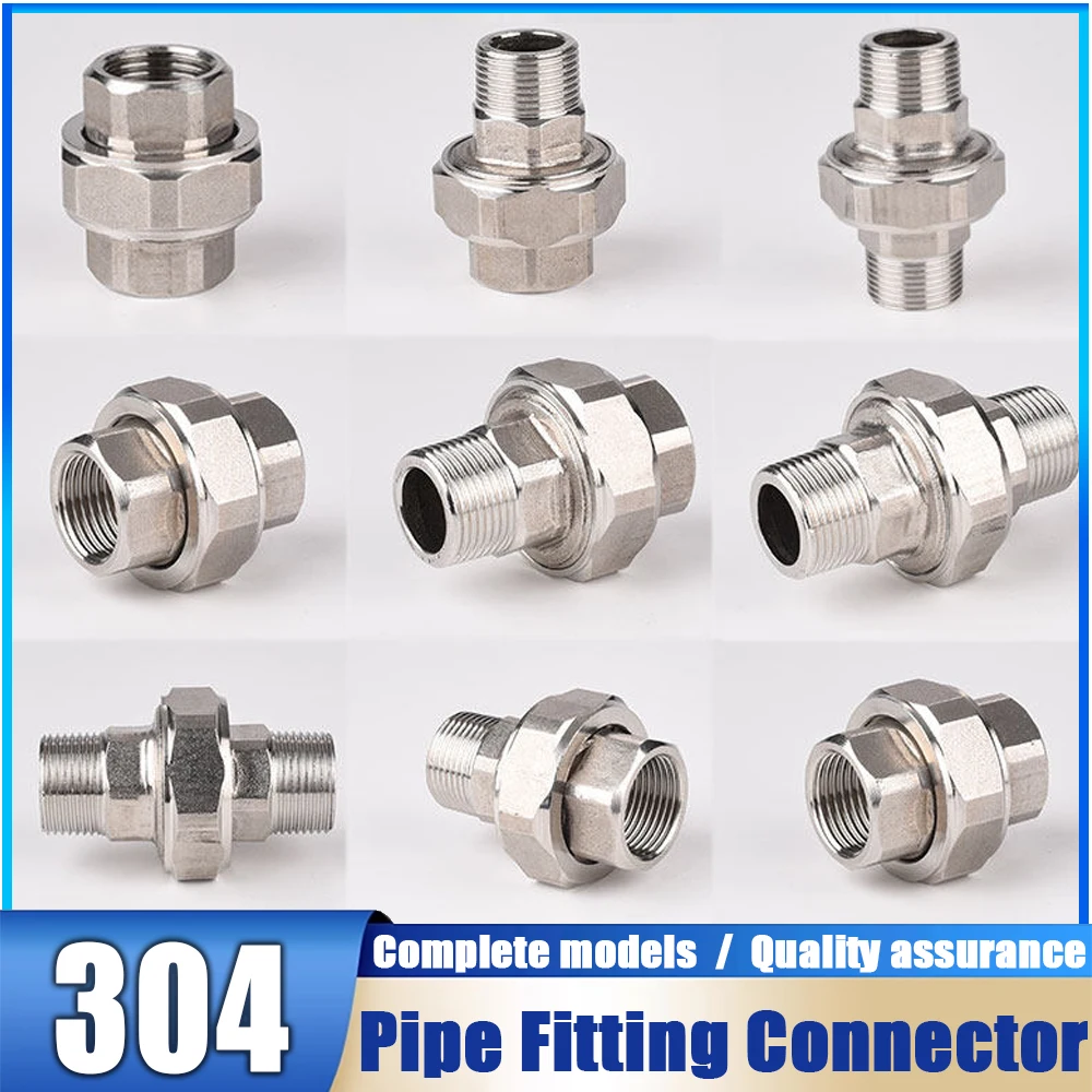 1PCS 304 Stainless Steel Union Joint Coupling 1/4 3/81/2 3/41 1-1/4 1-1/2