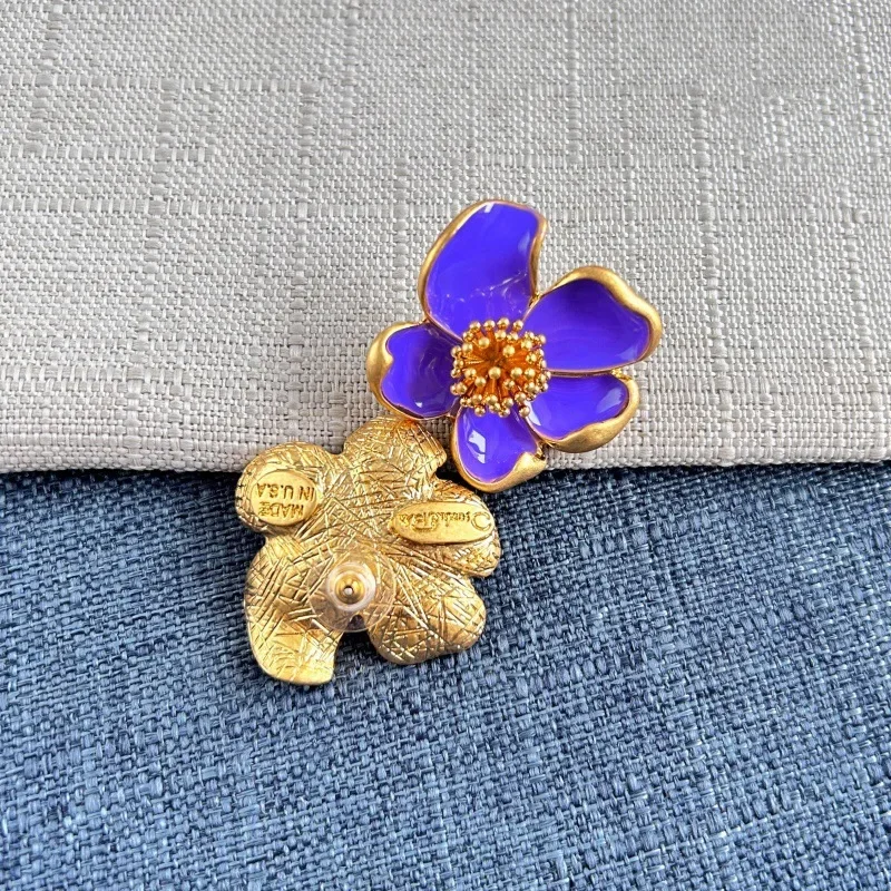 Fashion Jewelry Enamel Stud Earrings for Women Vintage Style Flower with Multicolored