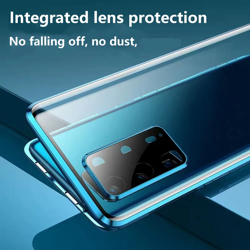 Full Lens Protection Metal Magnetic Double Sided Glass Phone Case For Redmi Note 13 12 Pro Plus 11S 11T 5G Cover Cases