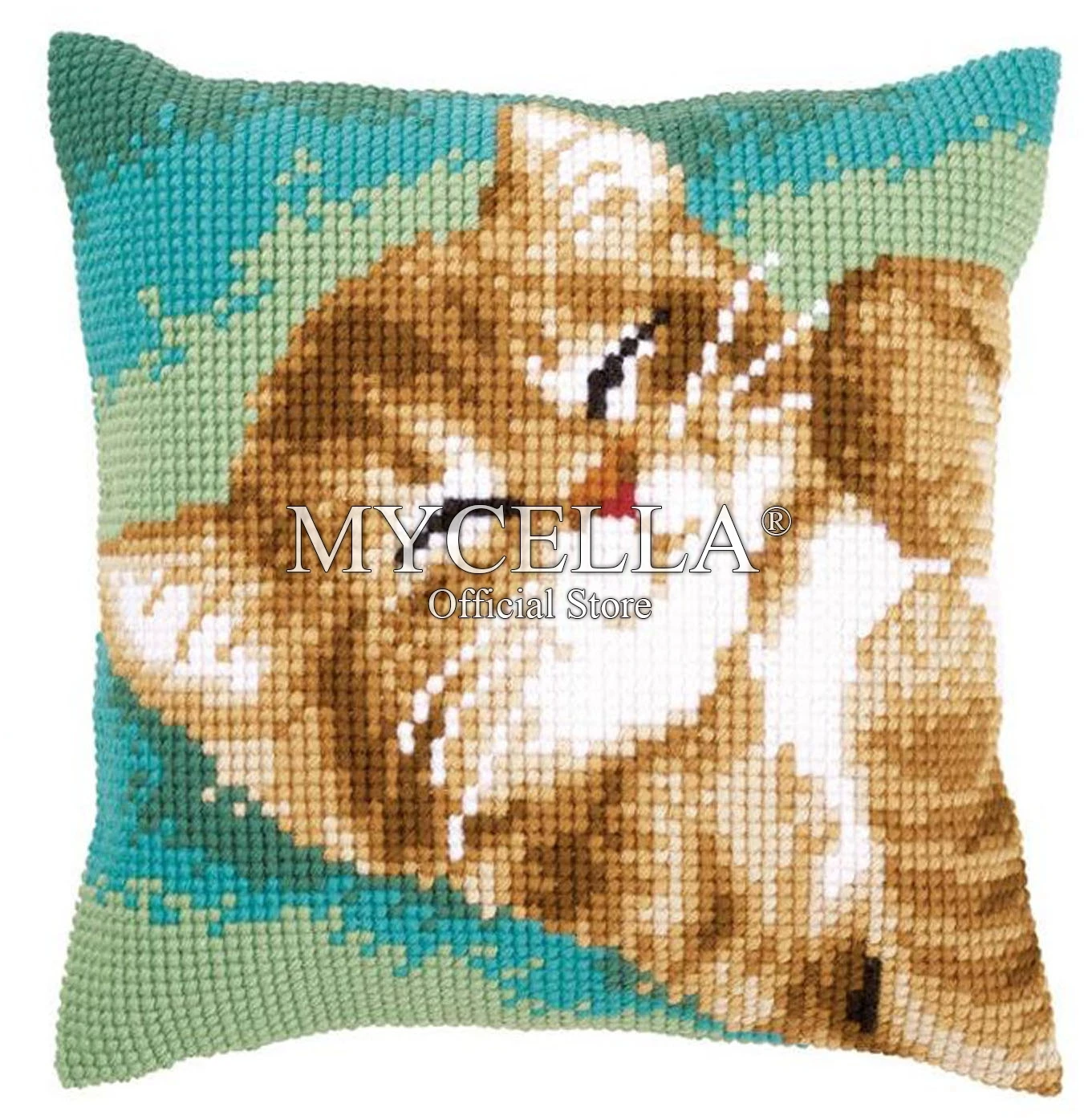 

Cat cross-stitch latch hook cushion kit carpet embroidery set do it yourself Foamiran crafts home diy rugs Knot pillow package
