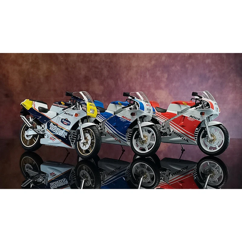 Aoshima die-cast 1:12 scale Honda NSR 250R motorcycle alloy motorcycle model Red 111567& Blue 111574