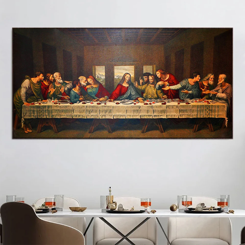 Canvas Painting The Last Supper Canvas Wall Art Posters & Prints Mural Decorative Pictures for Living Room Home Decor