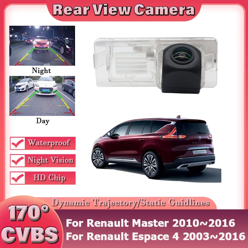

170 ° Автомобильная беспроводная камера заднего вида для Renault Espace 4 2003 ~ 2016 для Renault Master 2010 ~ 2016 CCD HD ночного видения водонепроницаемая