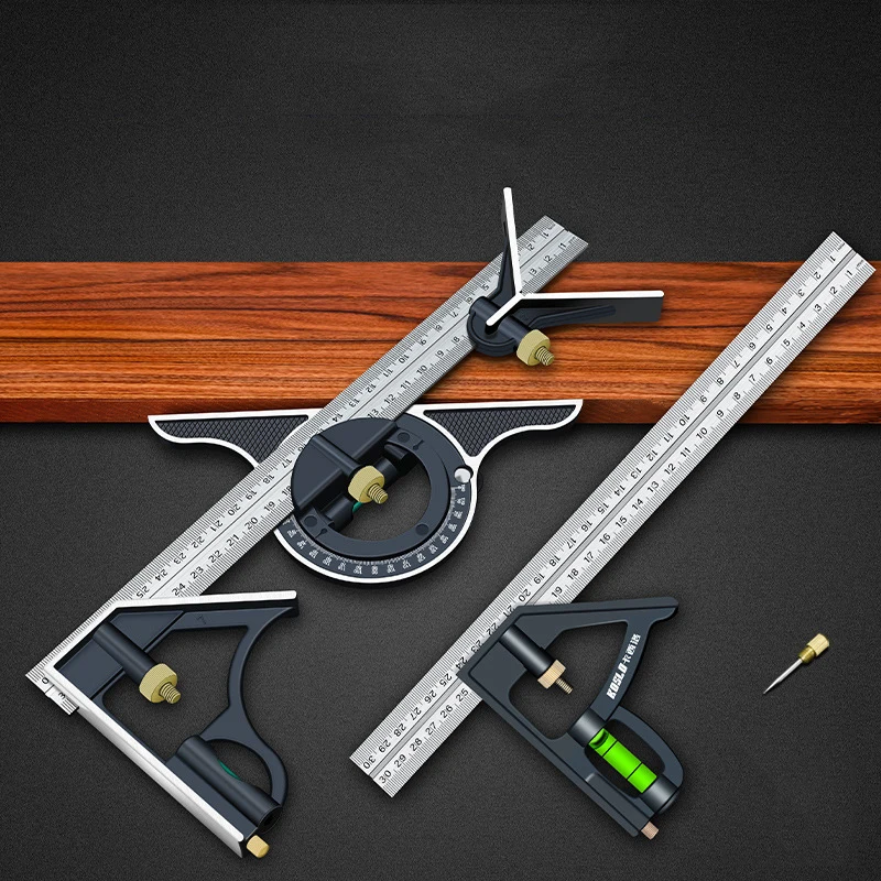 O50 3 In 1 300mm Adjustable Measuring Ruler Multi Combination Square Angle Finder Protractor Tools