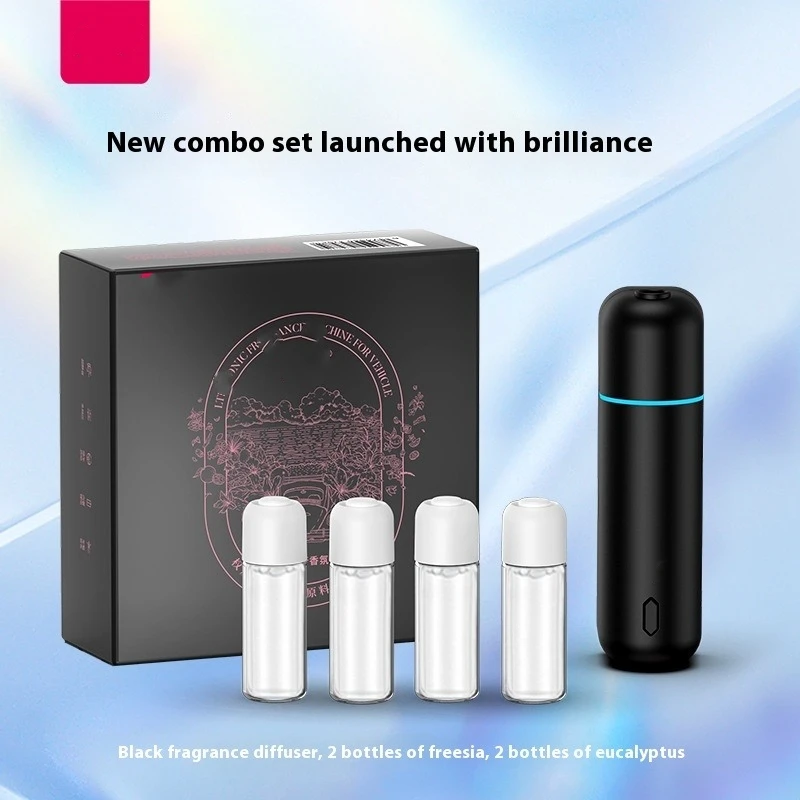 

Car Air Freshener Perfume Vent Clip Electric Aroma Diffuser Cordless with 4 Scent Small Portable Gifts Essential Oil Diffuser
