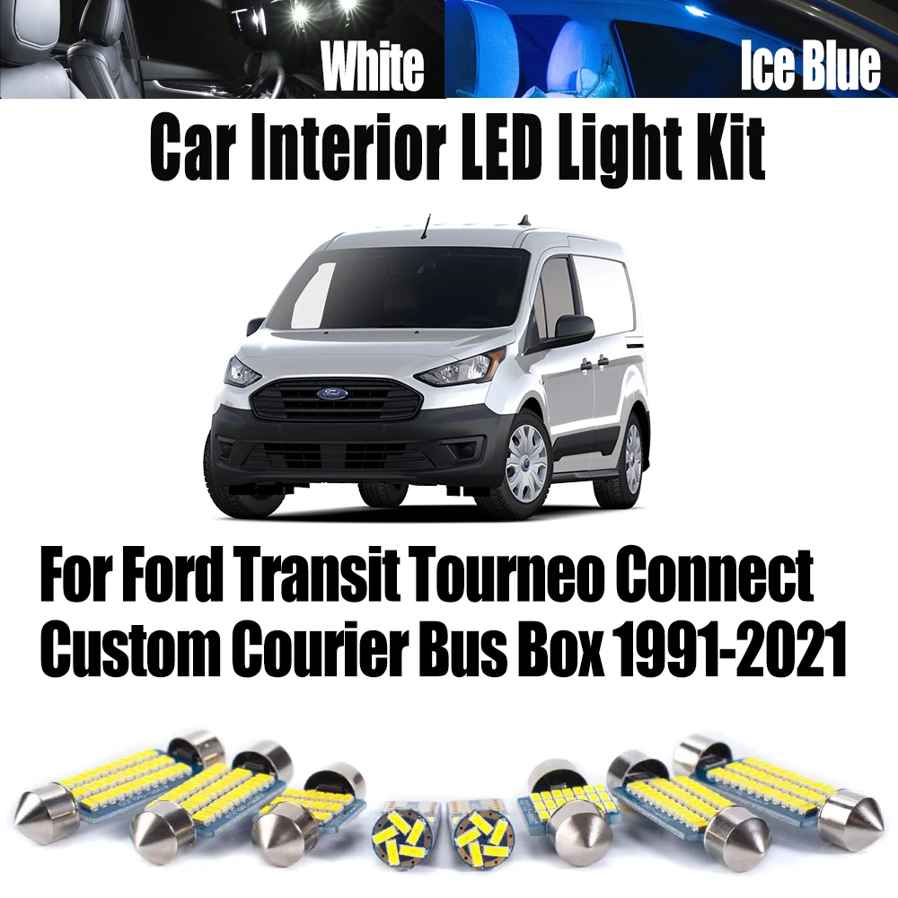 LED Interior Dome Ceiling Light Kit Trunk Bulb For Ford Transit Tourneo Connect Custom Courier Bus Box 1991-2021 Car Accessories