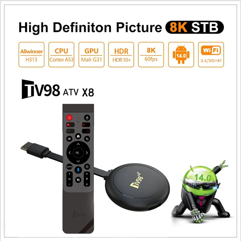 【Livraison Rapide】Android TV Box Smart Voice Control Player HD Set Top Box Allwinner H313 Quad Core