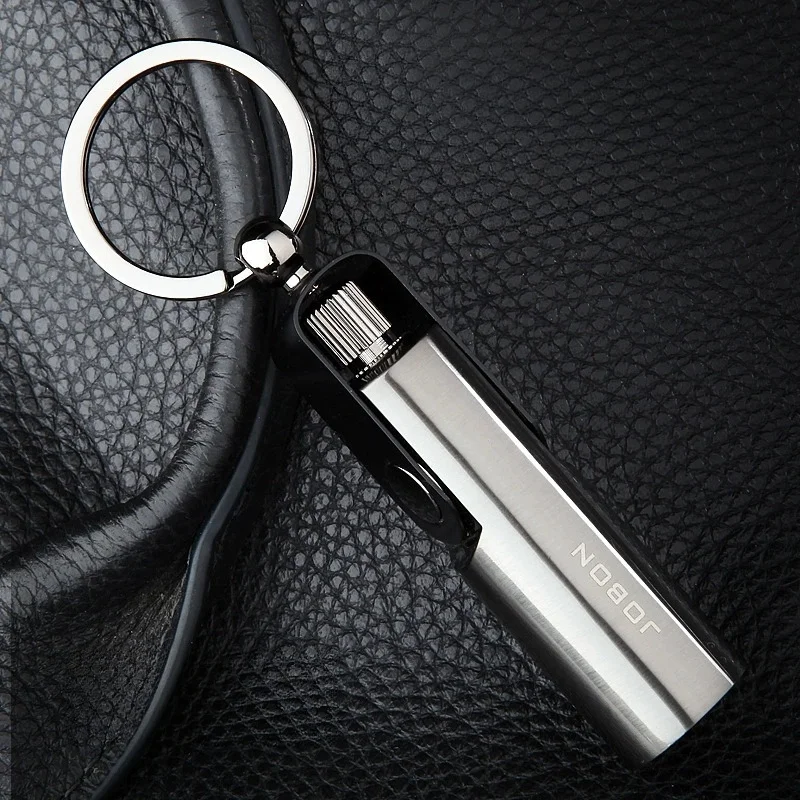 JOBON Novel Portable Matches Lighter Keychain Lamp Oil Lighter Metal Flint Wheel Waterproof Outdoor Survival Men Collection Gift