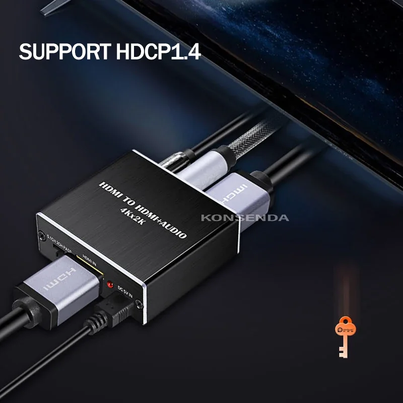 4K 30 هرتز HDMI مستخرج الصوت HDMI إلى بصري TOSLINK SPDIF 3.5 ملم محول تبديل الصوت لشاشة صندوق التلفزيون للكمبيوتر