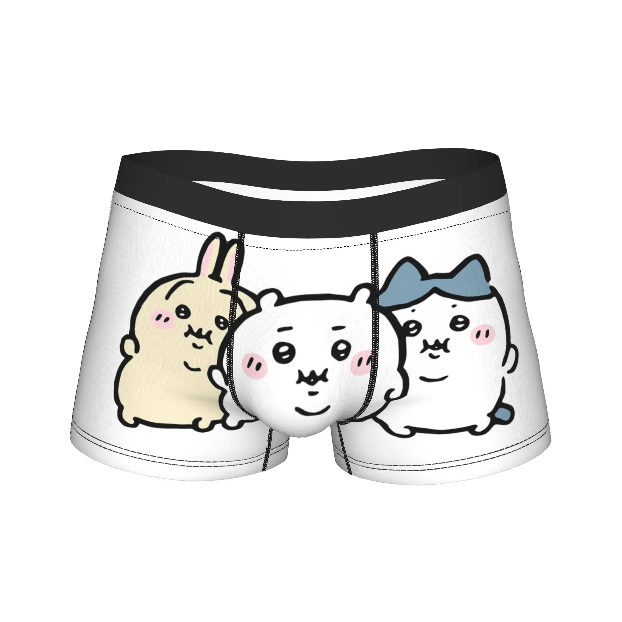 Sexy Boxer Shorts Panties Briefs Chubby Bloated Chiikawas Hachiware Usagi  Eat Food Full Fat Underwear Underpants for Male M-XXL