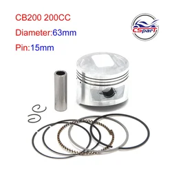 CB200 63mm 15mm 200CC Piston Ring Kit for Honda Loncin  Motorcycle Dirt Pit Bike Parts