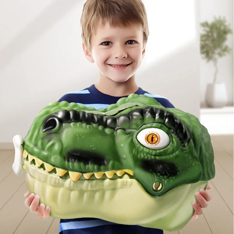 Kids Dinosaur Toy Set: Dinosaur Shaped Storage Box + Assorted Realistic Dinosaur Figures Play Collection