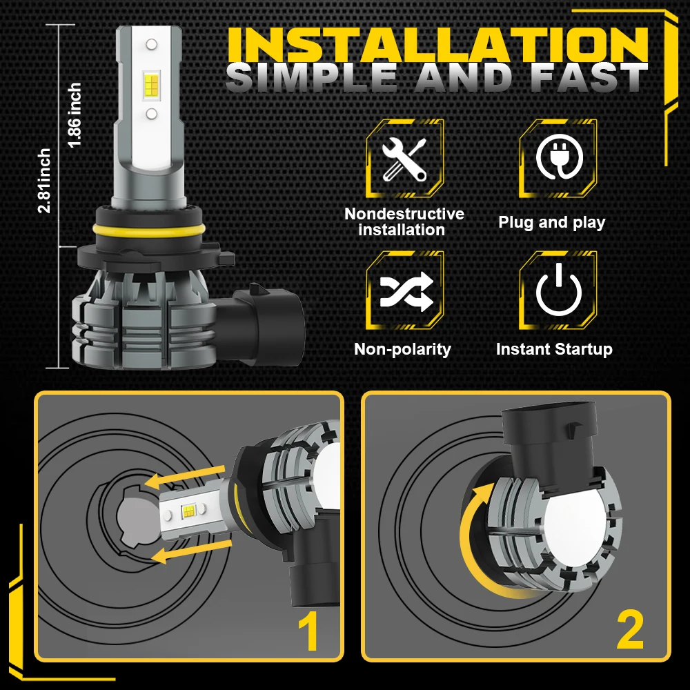 BMTxms 9006 HB4 LED Bulb Dual Color H8 H11 H10 9145 9005 Canbus Fog Light for Toyota Highlander Rav4 Yaris Chevrolet Cruze Mazda