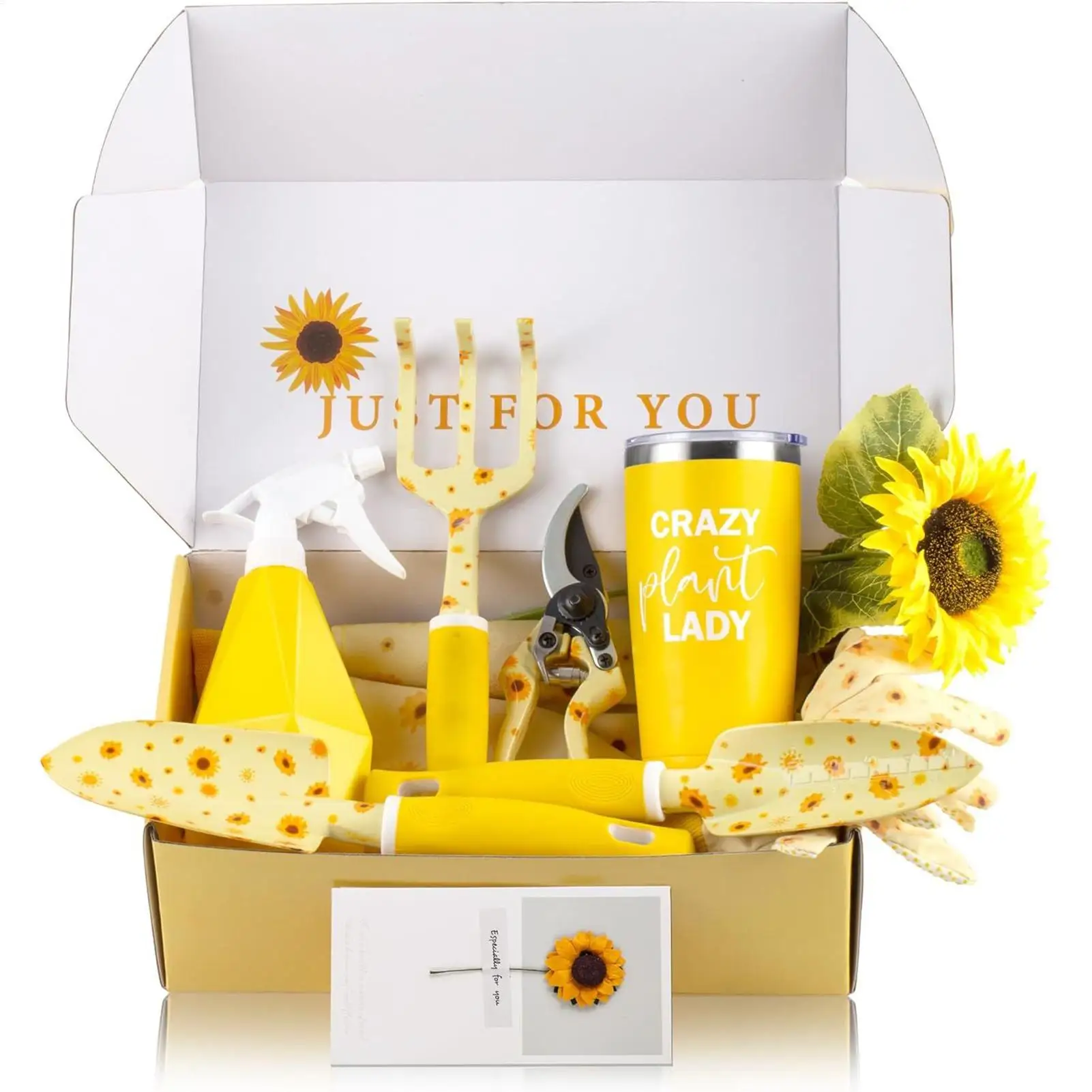 

Garden Tool Set Heavy Duty Sunflower Pruning Shears Succulents Plant Planting Tool With Tote Bag Rake Shovel Spray Bottle Gloves