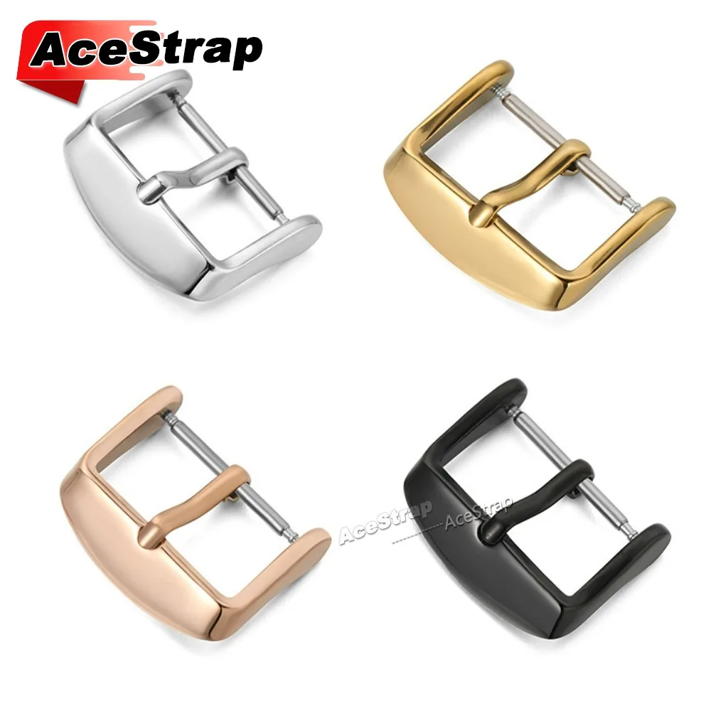 1/3/4pcs 14/16/18/20/22mm Watchbands Buckle Stainless Steel Pin Clasp 2mm Metal Button Silicone Leather Nylon Strap Watch Buckle - view 3