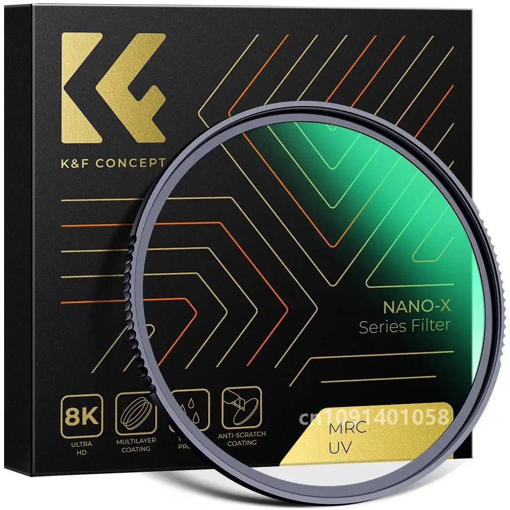 K&F Concept UV Filter Lens Multi Coated Protection Nanotech Coatings Ultra Slim 49mm 52mm 58mm 62mm 67mm 77mm 86mm 95mm