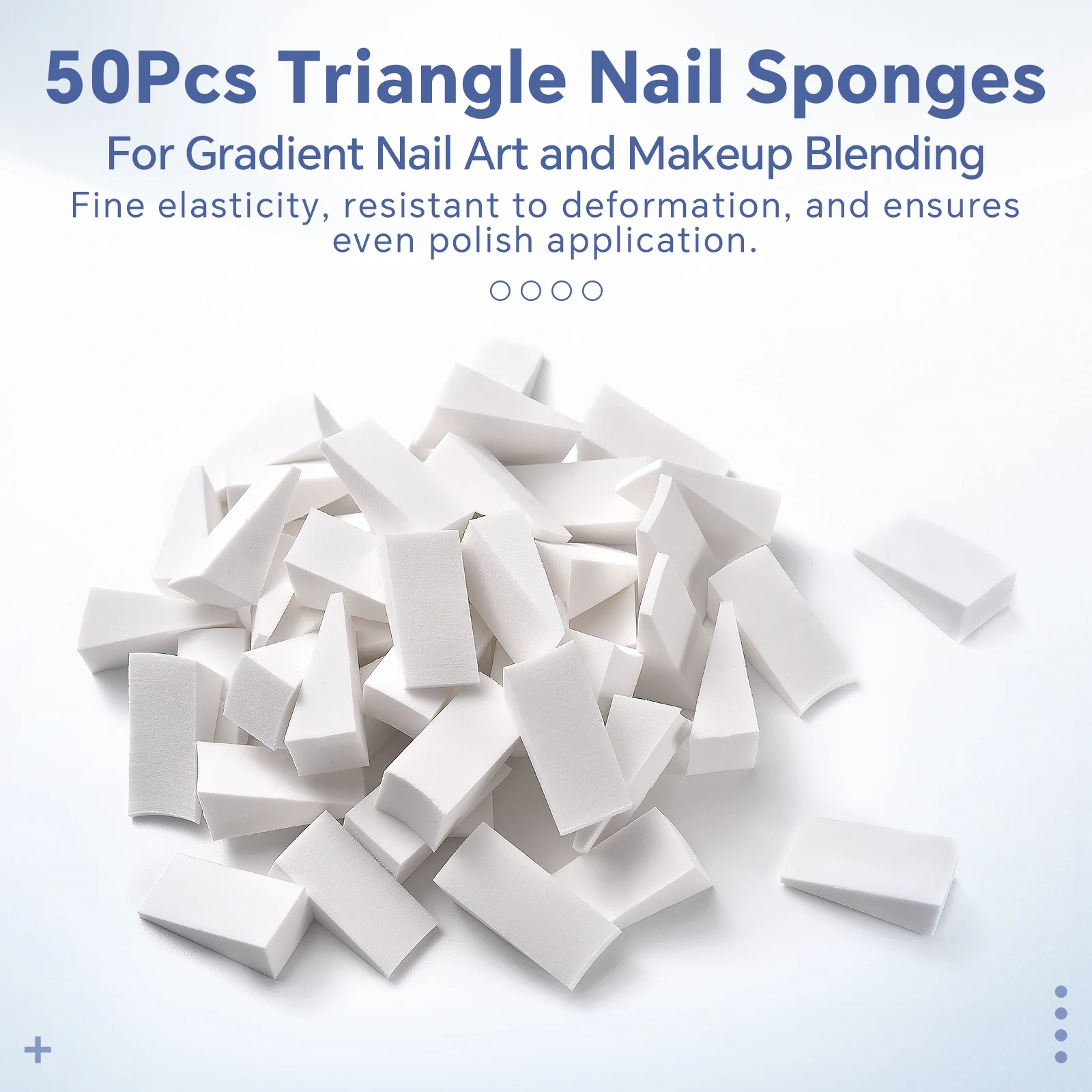 50Pcs Wet and Dry Dual-Use Triangle Makeup Sponge Nail Brush Manicure Makeup Stamper Tool Gradient Effect Painting Dyeing Tool