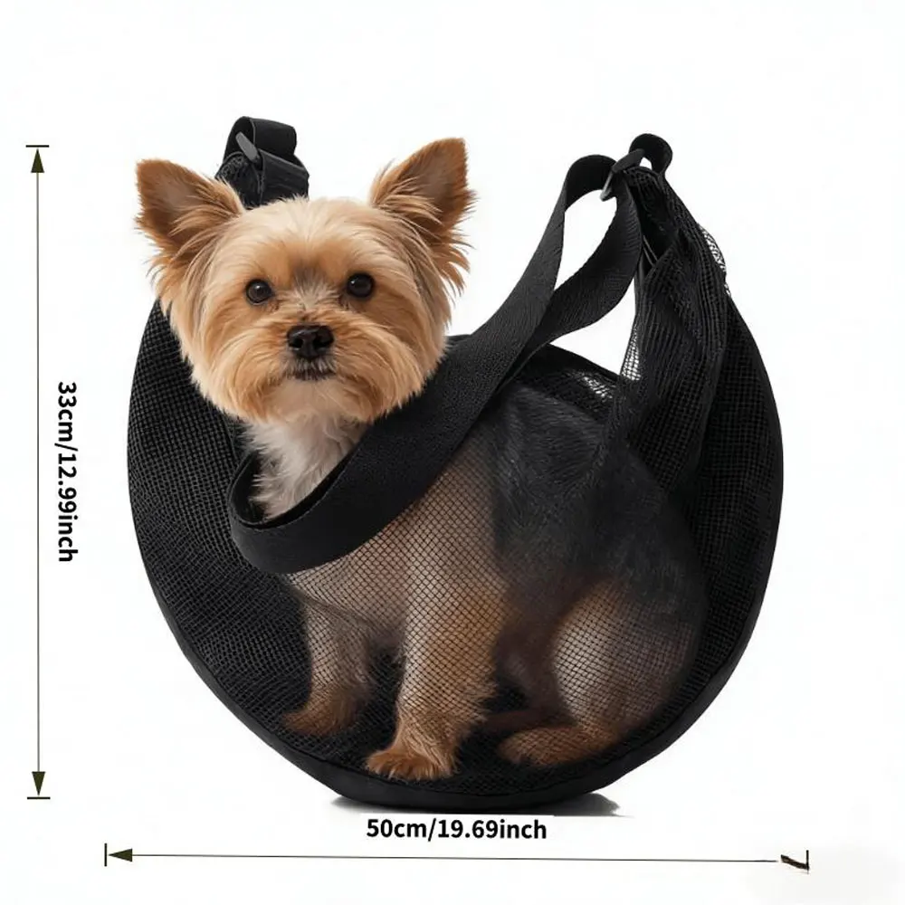 Frühlings- und Sommer-Mesh-Einschulter-Crossbody-Tragetasche für Haustiere, Tragbar als Umhängetasche oder über der Schulter, Leichte und Atmungsaktive Hundetragetasche