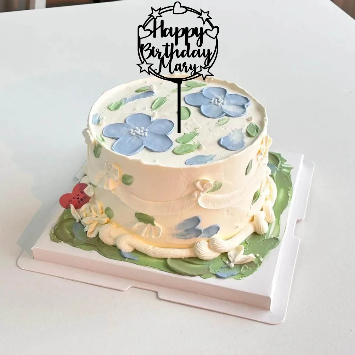 1PC Affordable Happy birthday wishes with star patterns Customized Name Cake Sign Cake Ornaments Unique Birthday Party Décor