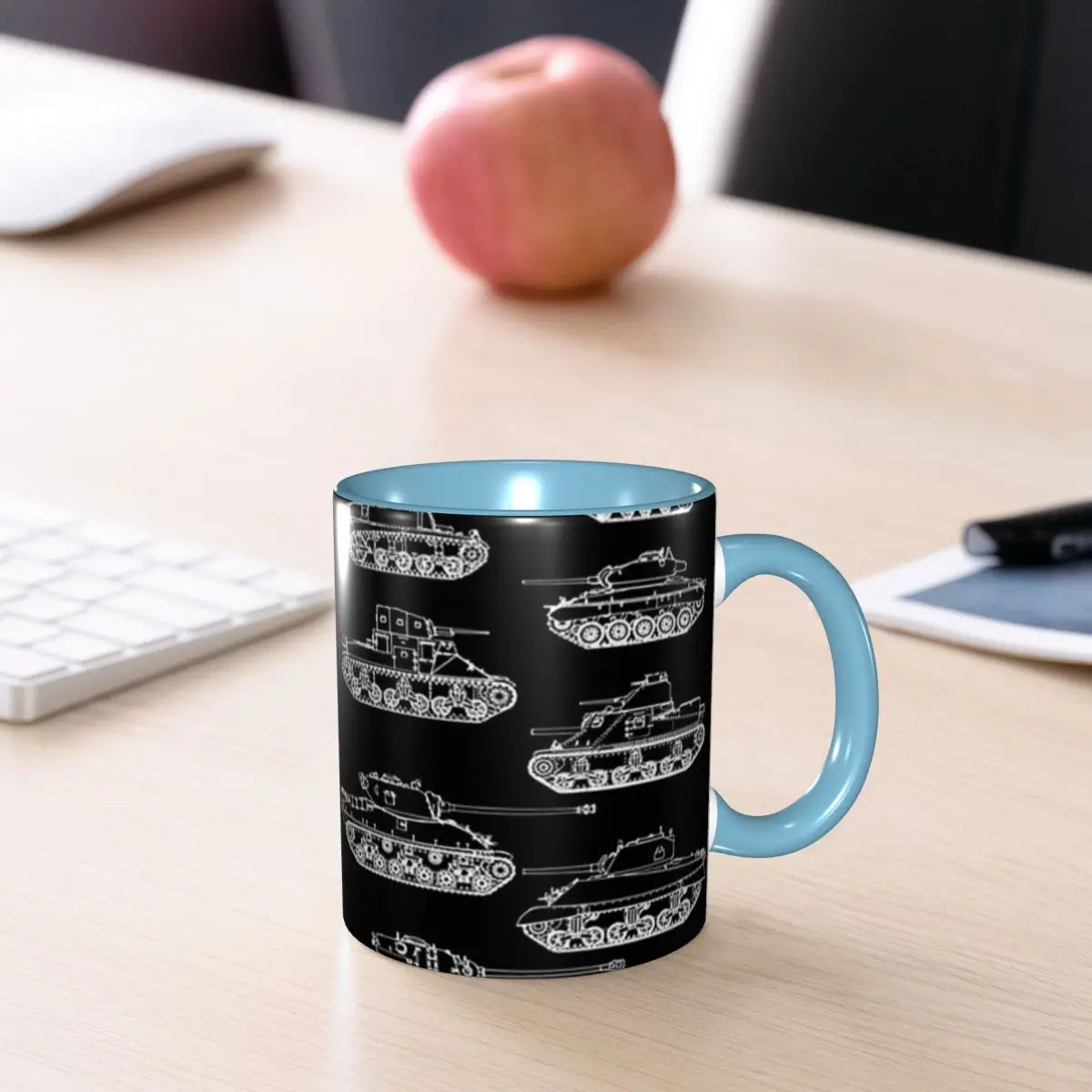 US Tanks Of World War II Mug Funny Ceramic Coffee Cups Tea Mugs Milk Cup Drinkware Gifts for Woman Man