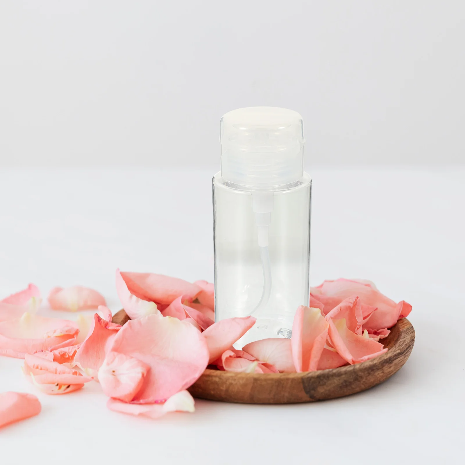 

4Pcs Refillable Press Bottles with Pump Dispenser for Makeup Remover Skincare Liquids Portable Liquid Storage Empty Bottles